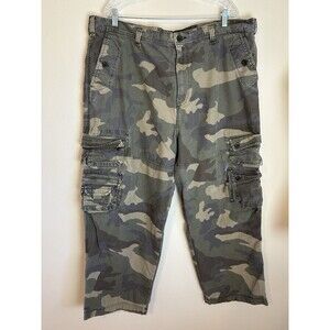 Vintage Old Navy Y2K Camo Cargo Baggy Tactical Army Military Pants 42X30 Pocket